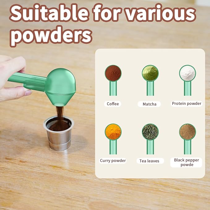 Coffee Scoop with Funnel for Ground Coffee, Protein Powder & Tea, for Reusable - Image 5