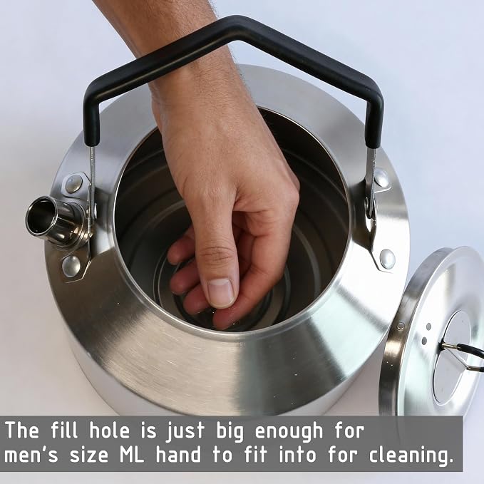Camping Kettle & 2 Cups, Stainless Steel Camp Kettle – Lightweight Tea Pot - Image 5