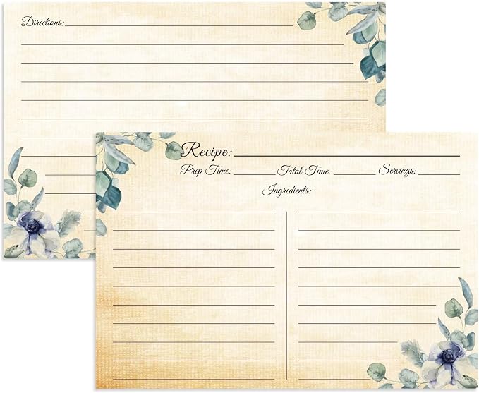 Recipe Cards 4x6, Premium Double-Sided Recipe Cards by LuBudingJoy