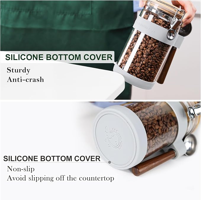 Airtight Clear Glass Coffee Bean Storage Container - Image 4