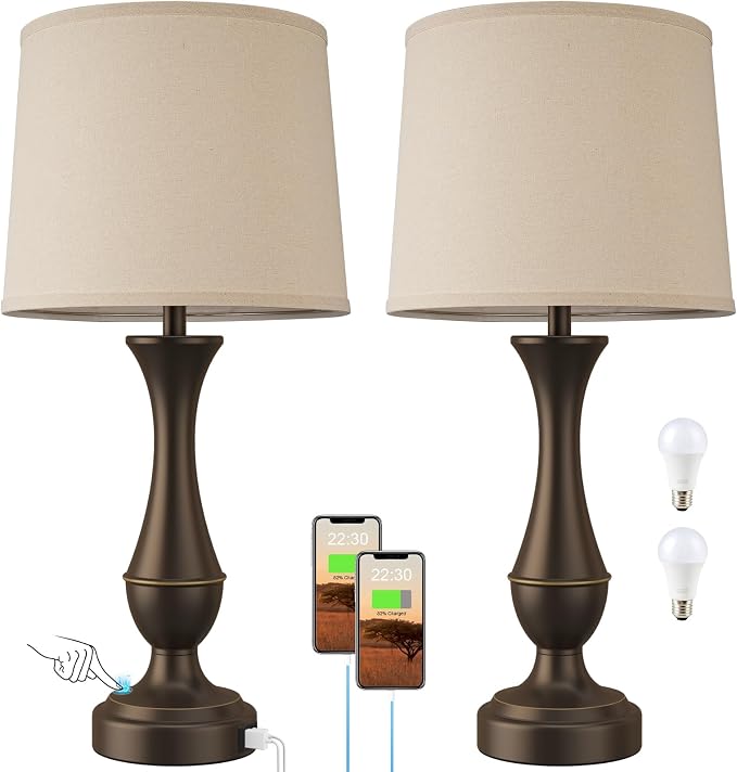 Seealle Upgraded Touch Lamps for Night Stands Set of 2 - Image 7