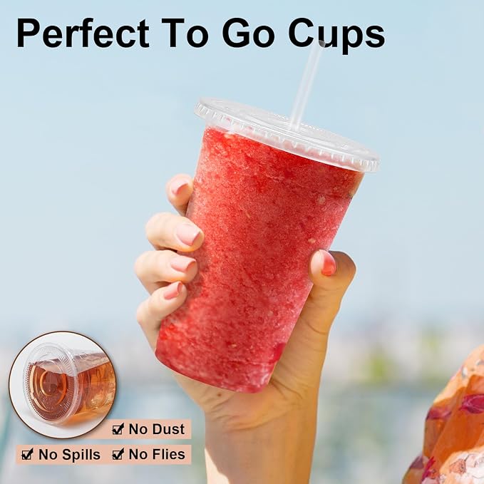Lamosi 100 Pack 16 OZ Clear Plastic Cups - Image 4