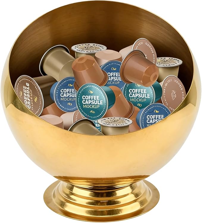 Coffee Pod Holder, Large Capacity Stainless Steel K Cups Holder Organizer Bowl by Unknown