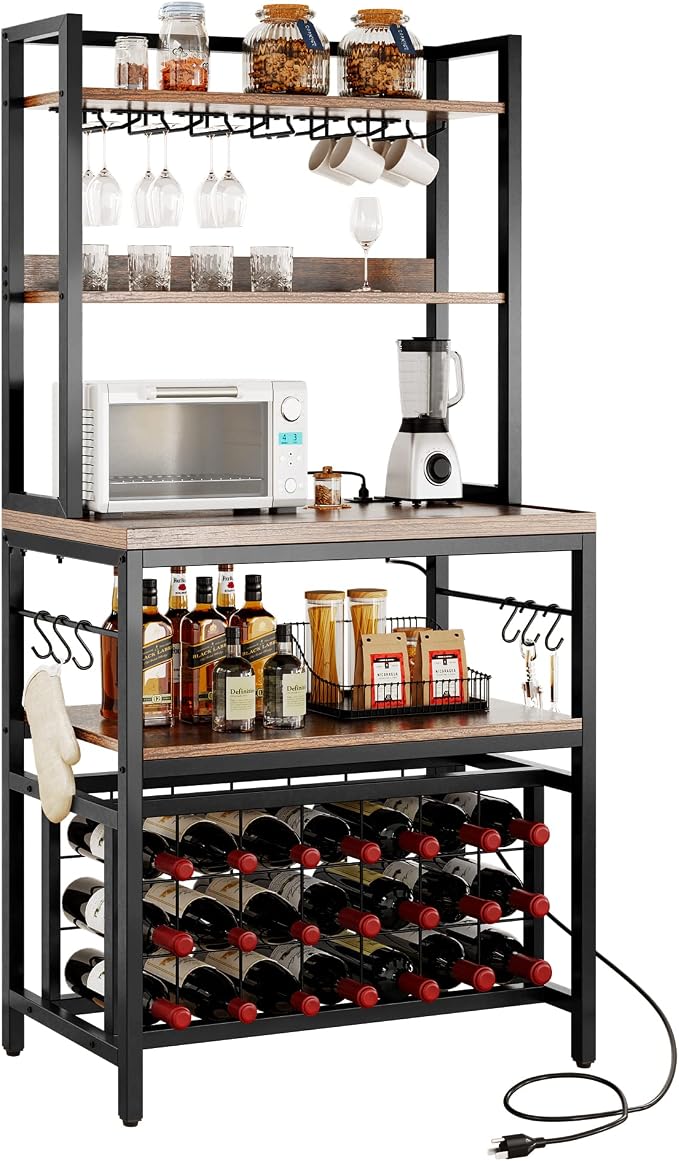 YITAHOME Kitchen Microwave Bakers Stand 31 Inches Wine Rack Free Standing Small - Image 7
