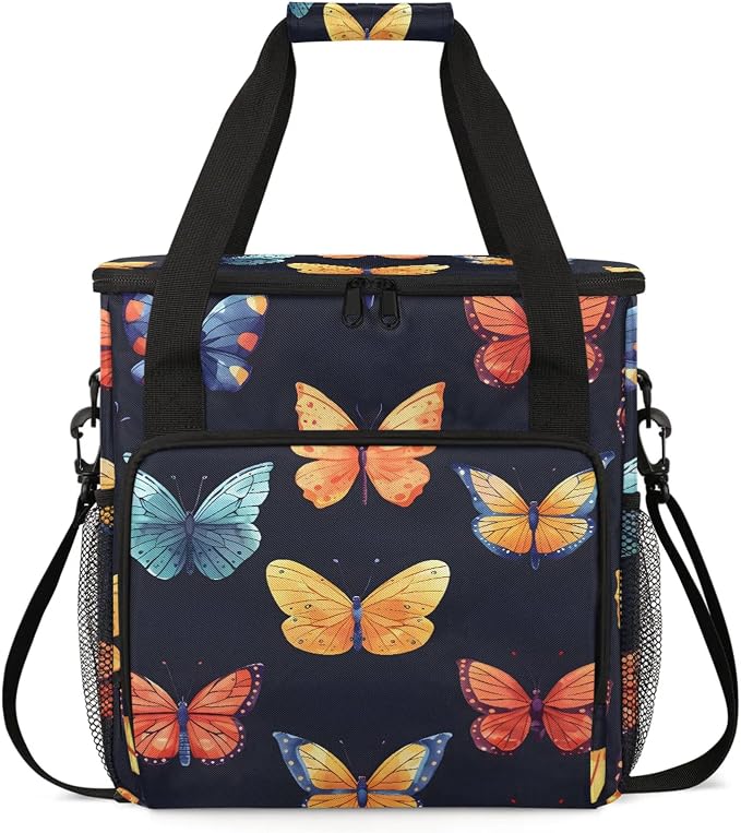 Butterflies Coffee Maker Carring Bag, Large Insulated Storage Organizer Case by Home