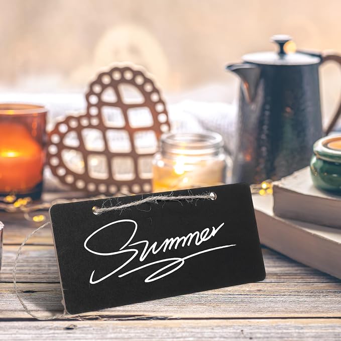 6 PCS Wooden Hanging Chalkboard Signs Double Sided, 7x3 Inch Small Rectangle - Image 4