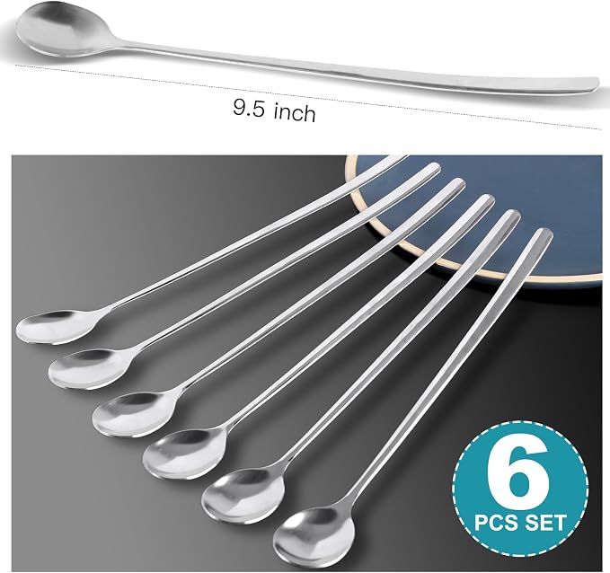 Ninsula 9.5-Inch Long Spoon, Ice Tea Spoons - Image 2