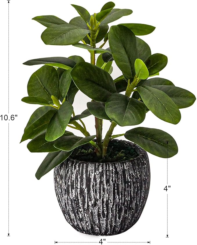 Artificial Potted Plant, Real Touch Artificial Oak Leaves Waterproof Fake - Image 3
