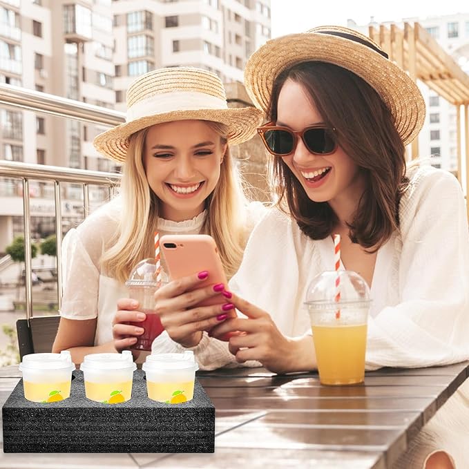 2 PCS Takeout Cup Holders Foam 6 Cup Carrier Tray Drink Carrier Takeout Cup - Image 5