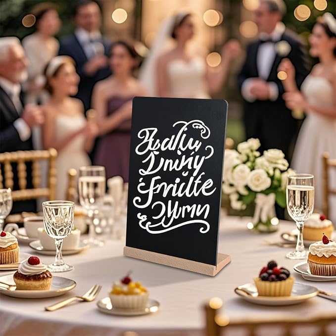 Desktop Chalkboard，Comes with Solid Wood Base，7.9x12″，Small Chalkboard - Image 9