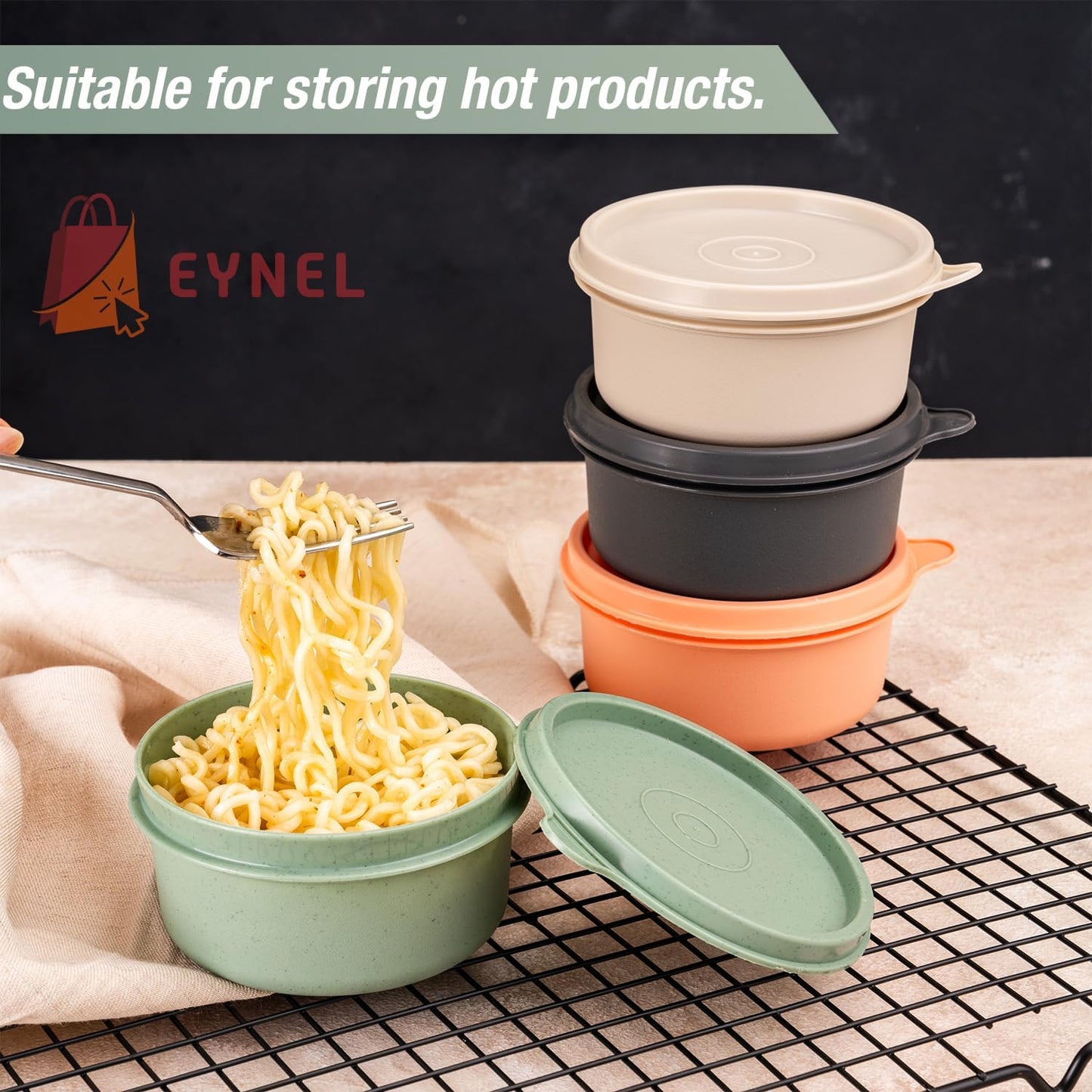 Set of 12 Small Round 9 oz Deli Containers with Lids, Airtight Leakproof Reusable Food Storage, Plastic To Go Bento Box, Mini Lunch Box, Snack Storage Bowl, for Kitchen, Picnic (12)