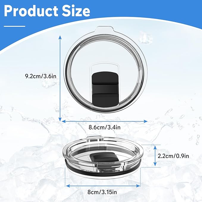 20 oz Tumbler Lid, 2 Pack Magnetic Slider Replacement Lids - Image 2