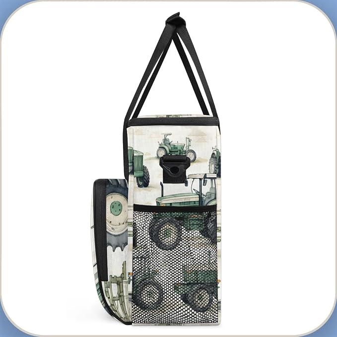 Green Construction Truck Excavator Coffee Maker Carring Bag, Large Insulated - Image 4
