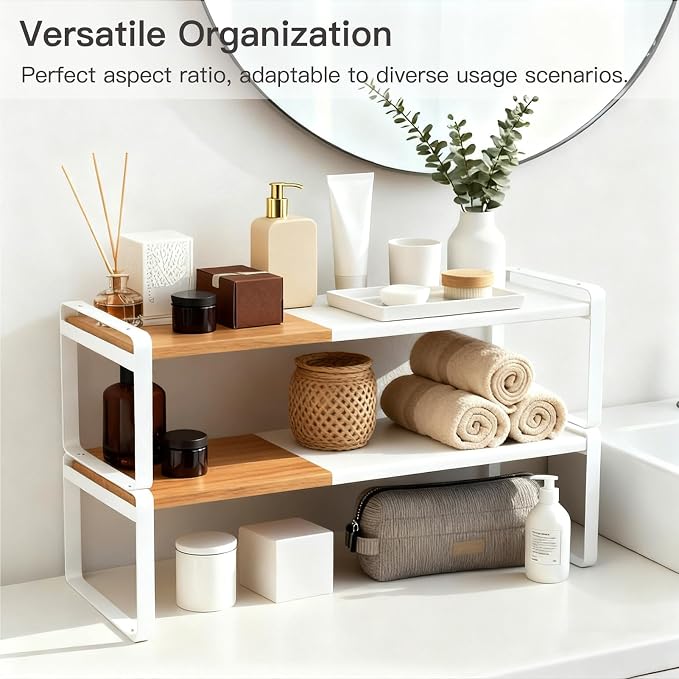 Expandable Cabinet Shelf Organizer & Spice Rack, Stackable Kitchen Counter Shelf - Image 5