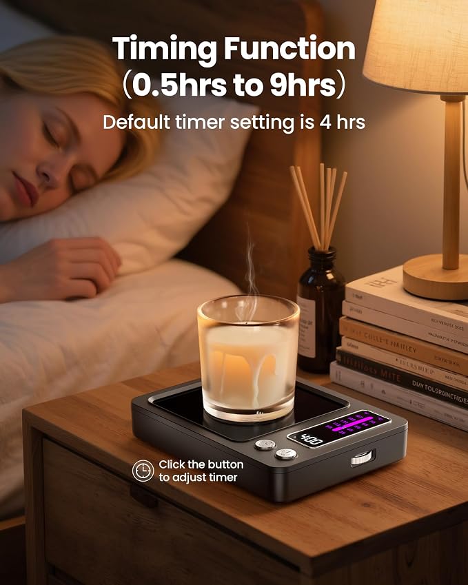 Gaiatop Coffee Mug Warmer, 36W Fast Heating, 5 Temp Settings, 0.5-9H Timer - Image 4