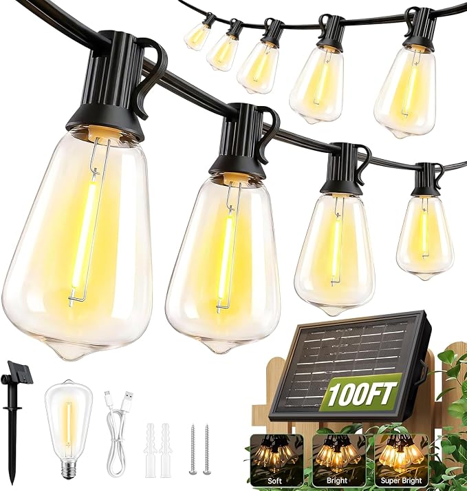 100FT Solar String Lights Outdoor Waterproof by SkoiucLights