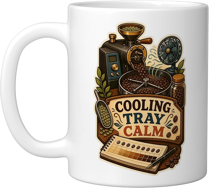 Cooling Tray Calm Coffee Roasting Ceramic Mug by Unknown