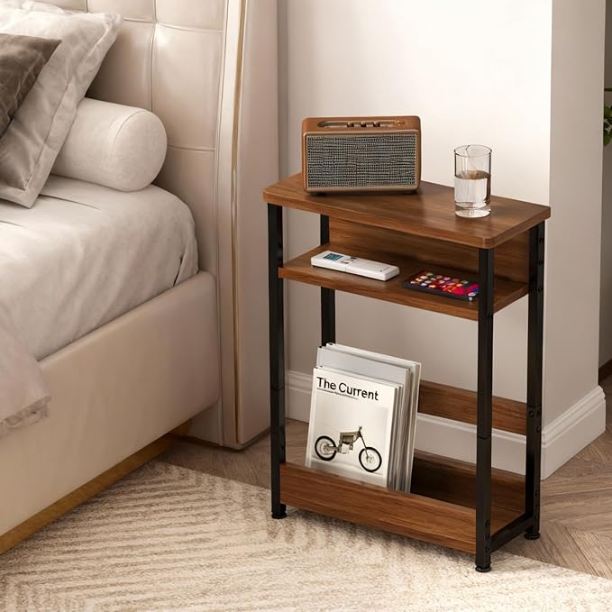 GarveeHome Narrow Side Table for Small Spaces, 3 Tier Small End Table - Image 5