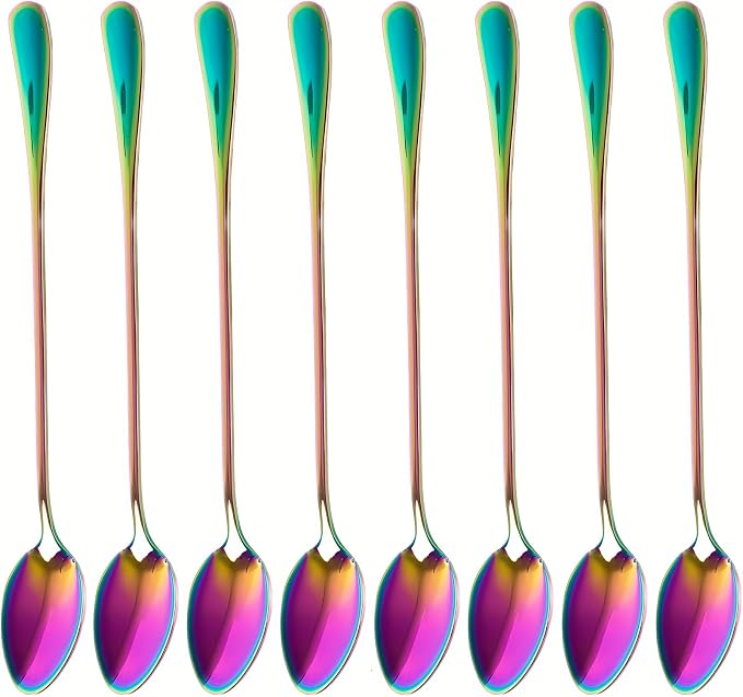 Long Handle Iced Tea Spoons, 18/10 Stainless Steel Cocktail Stirring Spoons by dhrbsx