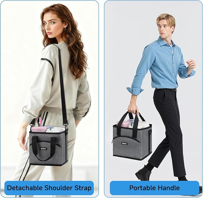 Reusable Drink Carrier with Handle – Insulated, Collapsible 4-Cup Beverage Bag - Image 2