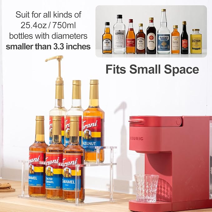 Acrylic Coffee Syrup Organizer, 2 Tier Coffee Syrup Rack, Syrup Bottle Holder - Image 8
