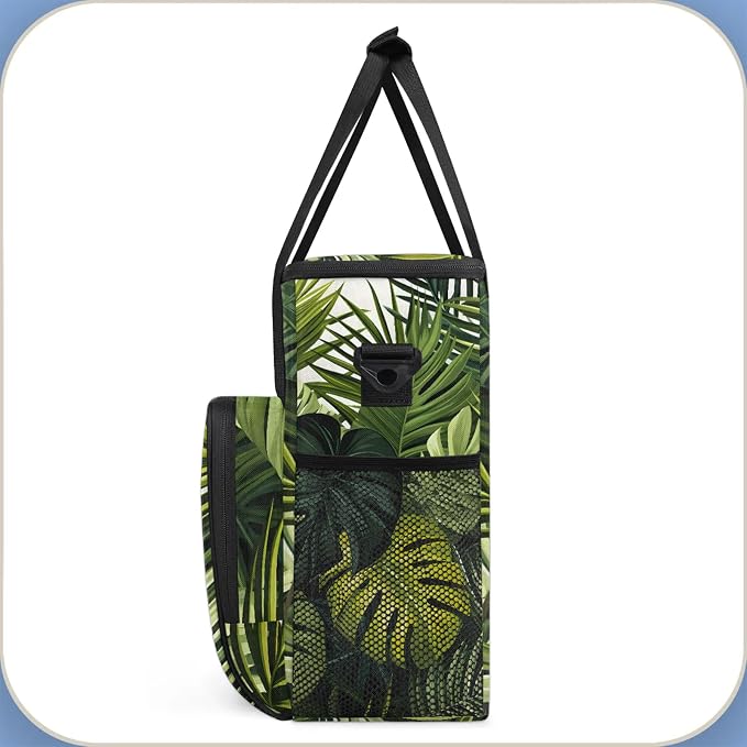 Tropical Palm Leaves Coffee Maker Carring Bag, Large Insulated Storage - Image 4
