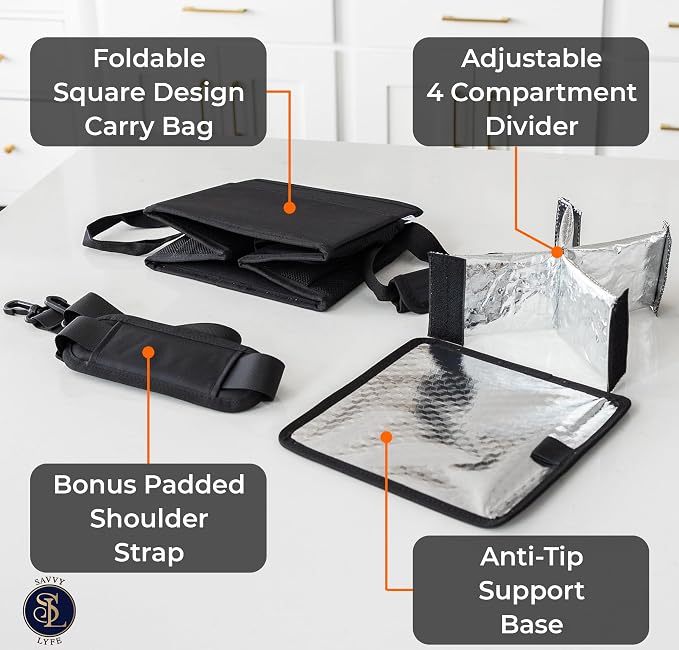 Reusable Drink Carrier with Handle – Tip-Resistant 4 Cup Carrier with Shoulder - Image 2