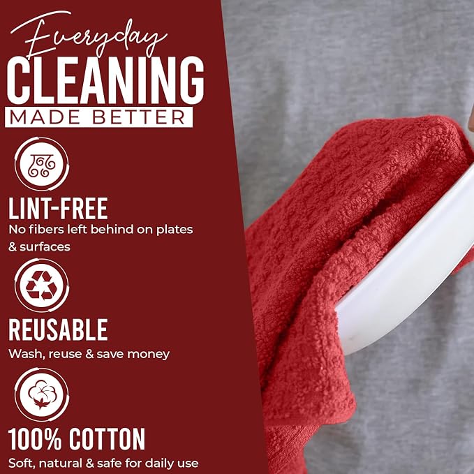 DAN RIVER Premium Red Kitchen Towels - Image 8