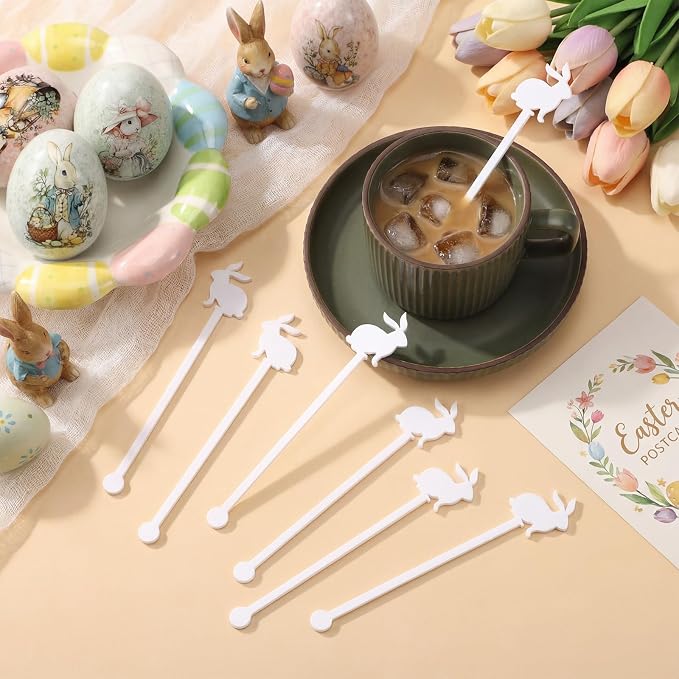 30 Pcs Easter Drink Stirrers Easter Stir Sticks Coffee Stirrers Acrylic Swizzle - Image 3