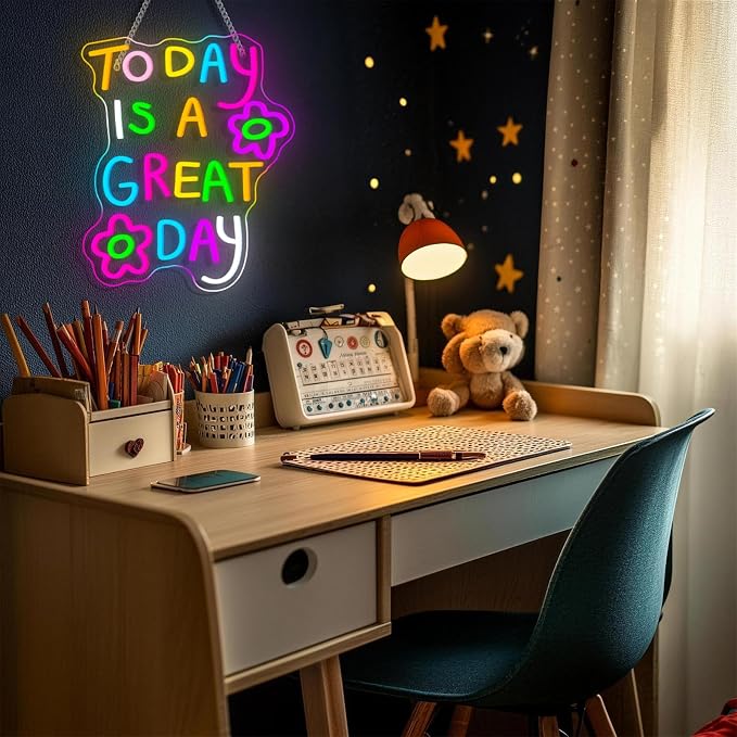 Classroom Neon Lights Today is a Great Day Neon Sign - Image 2