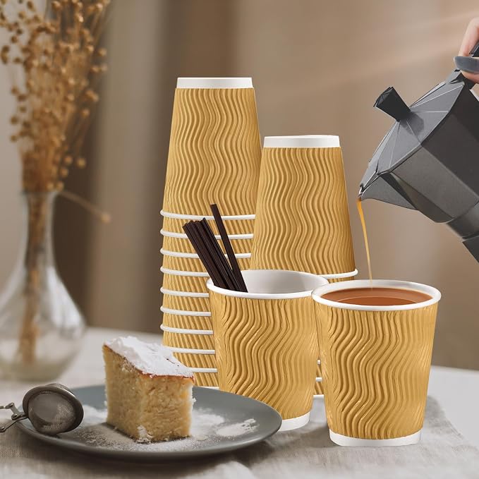 SIUQ 90 Pack - 8 oz Disposable Coffee Cups - Image 5