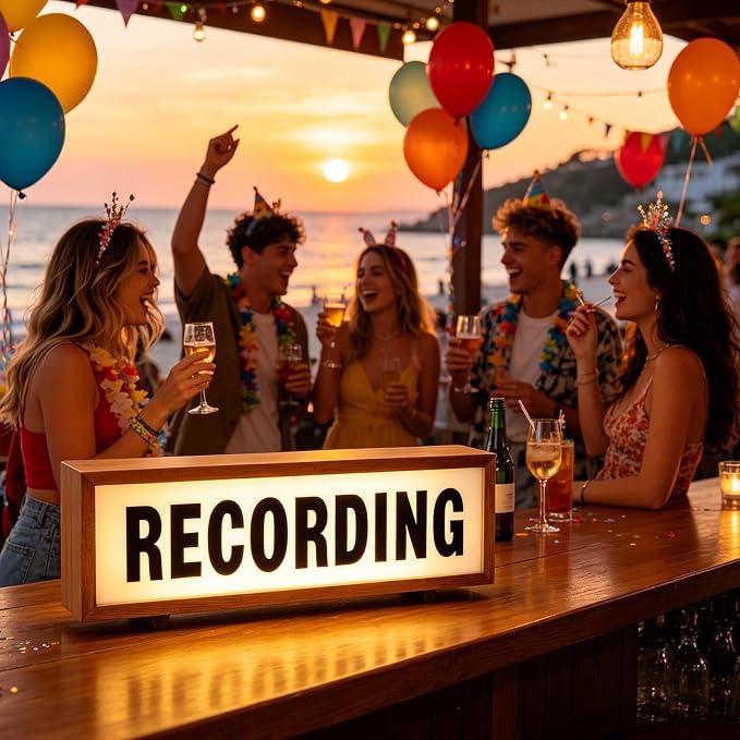 Recording Studio Wooden LED Neon Sign Recording Sign - Image 4