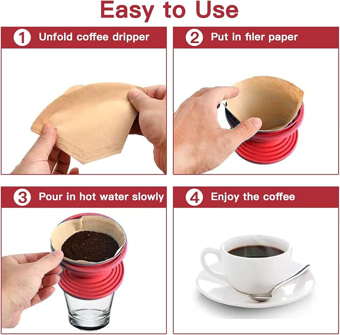 Collapsible Pour Over Coffee Dripper Set - Image 3