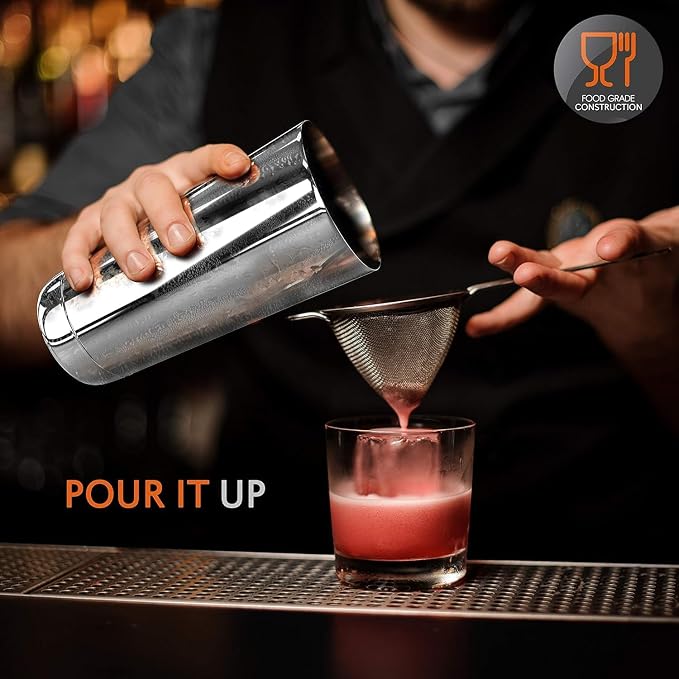 NutriChef Mixology Bartender Cocktail Shaker Set-Includes 15&30 oz Stainless - Image 5