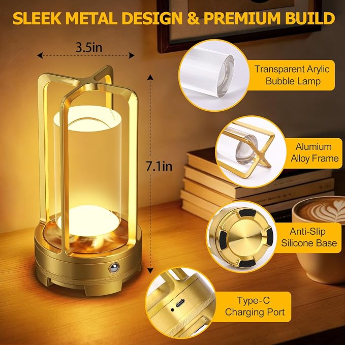 OCATO Portable Cordless Table Lamp: Rechargeable Desk Lamp - Image 4