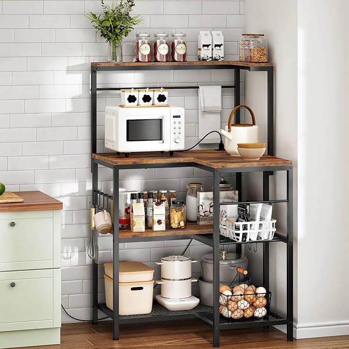 HOOBRO L-Shaped Bakers Rack - Image 6
