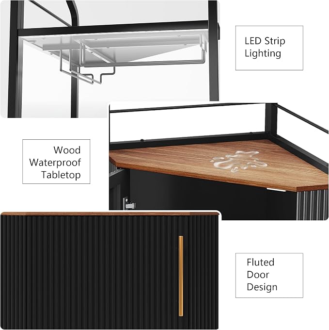 ARTPOWER Corner Bar Cabinet - Image 5