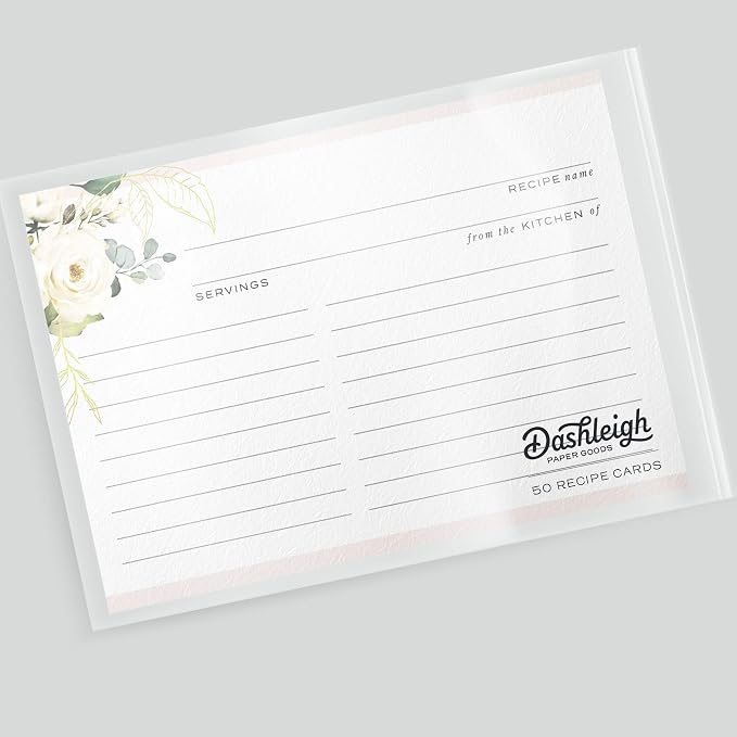 50 Floral and Gold Recipe Cards - Image 6