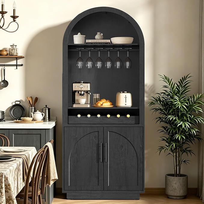 Fatmok 79" Arched Pantry Cabinet - Image 6