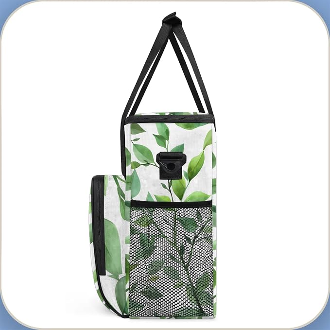 Eucalyptus Leaf Sage Green Spring Coffee Maker Carring Bag, Large Insulated - Image 4