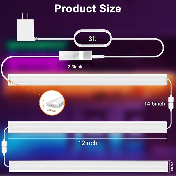 maylit Smart Under Cabinet Lights Plug in, Dimmable Mood Light - Image 6