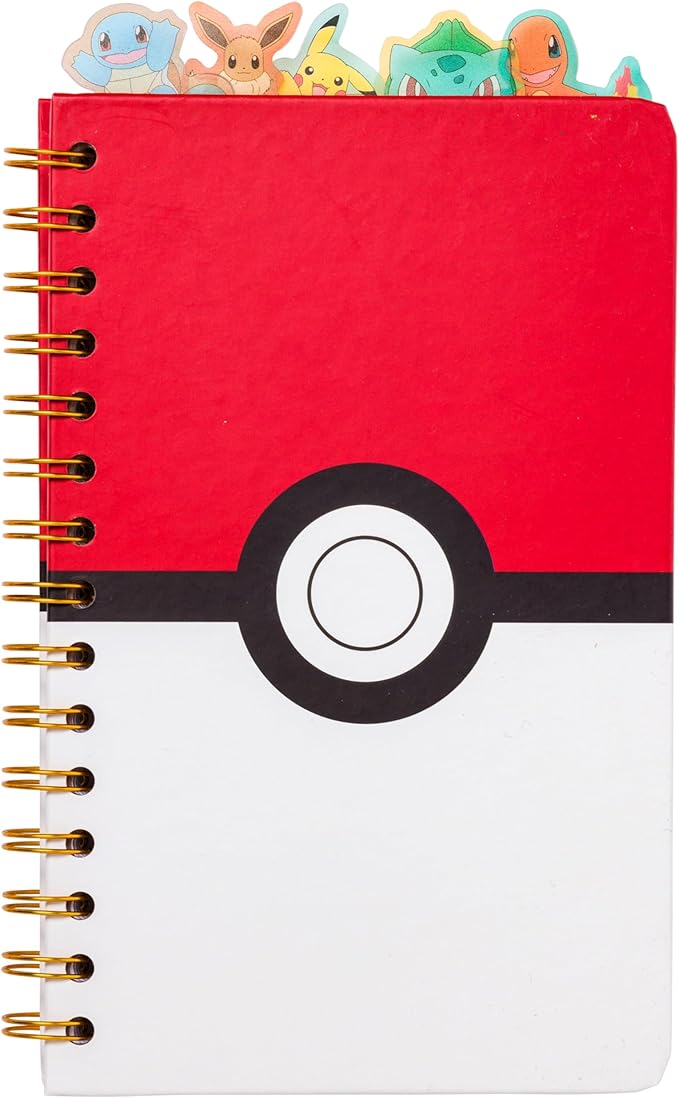 Silver Buffalo Pokemon Pokeball Starters Spiral Tabbed Notebook, 8 x 5 Inches by SilverBuffalo