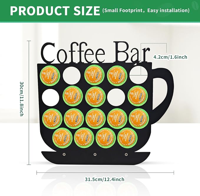 KingLive K Cups Holder Coffee Pod Holder Display, Coffee Bar Design Metal Stand - Image 2