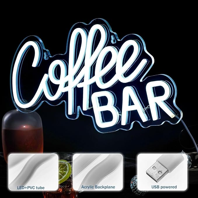 Kathfly Coffee Bar Neon Sign LED Neon Decor Modern LED Wall Sign - Image 3