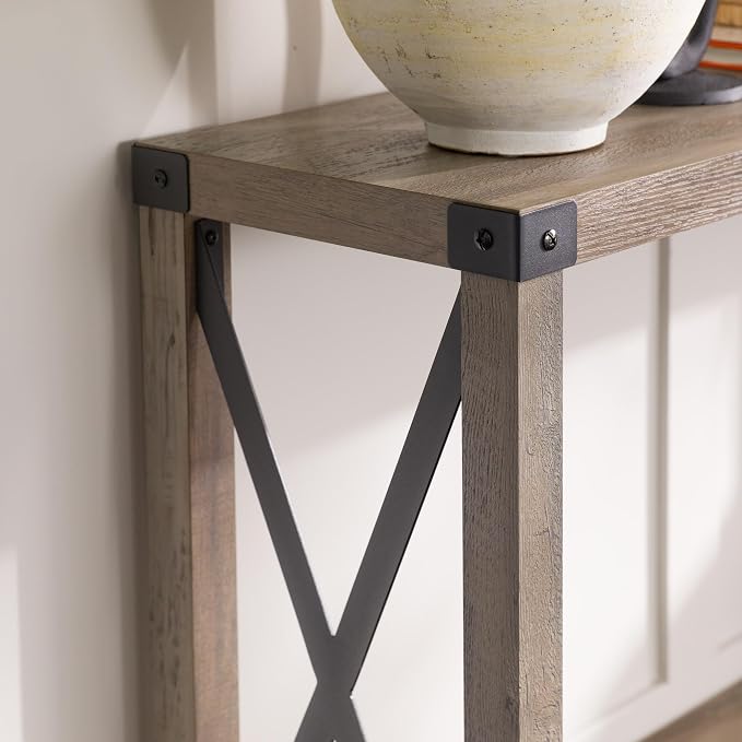 Walker Edison Sedalia Modern Farmhouse Metal X Entry Table, 46 Inch - Image 6