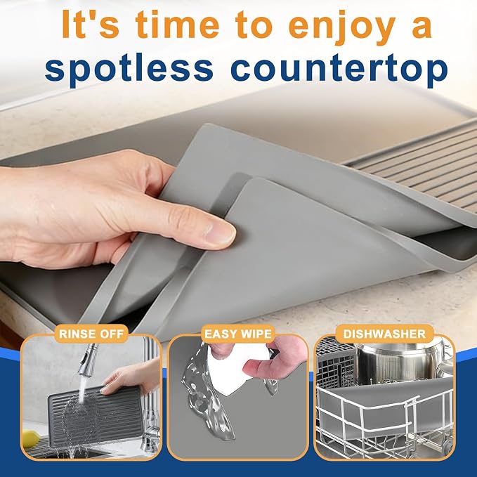 Mrcrypos Silicone Coffee Station Mat 16x24 Inch, Spill-Proof Bar Mat - Image 5