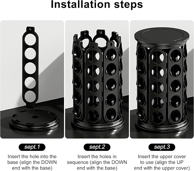 CEHNCEH K Cup Holder, Coffee Pods Holder Storage Organizer Stand Carousel - Image 2