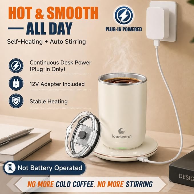 Self Heated Stirring Coffee Mug, 10oz Auto Mixing Cup - Image 4
