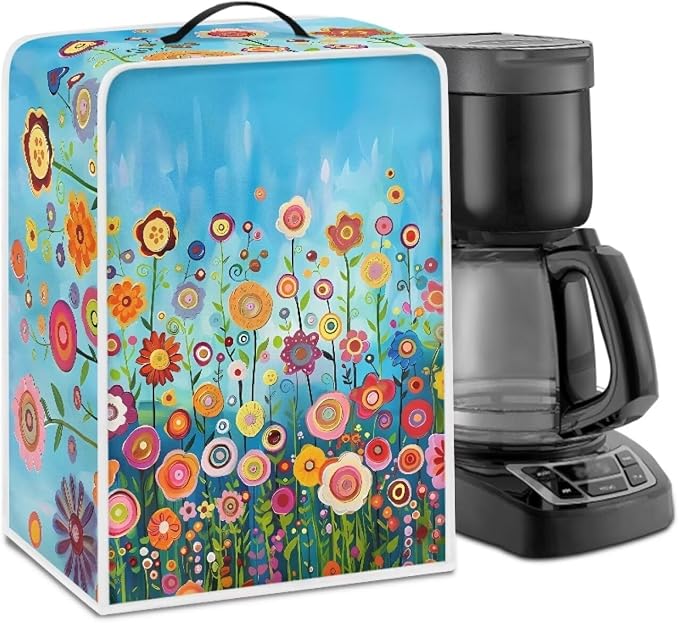 Colorful Dandelion Coffee Maker Cover by Psesaysky