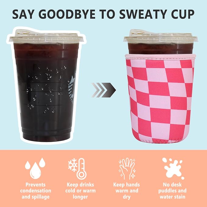3 Pack Reusable Iced Coffee Sleeves - Image 5